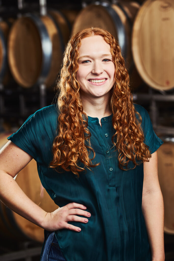 Reservation coordinator Jillian Layton in the Lingua Franca barrel room
